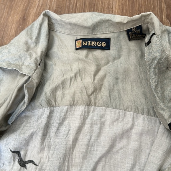 Wingo Medium Hawaiian Palm tree Breezy bird vintage mens button down hawaiian - Picture 3 of 3